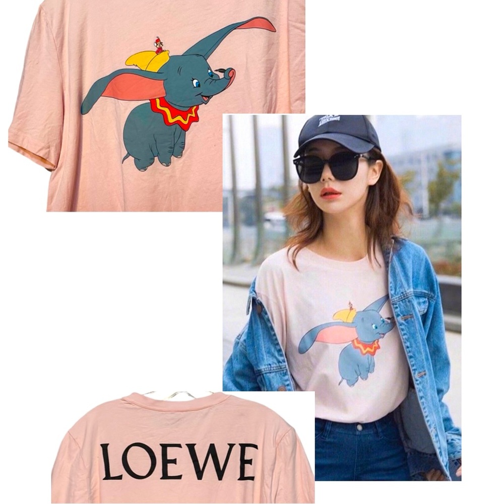 Loewe Pink Dumbo Graphic Print T-Shirt